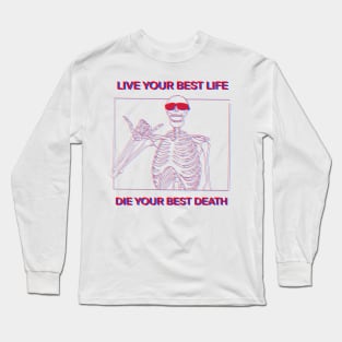 LIVE YOUR BEST LIFE DIE YOUR BEST DEATH RED AND BLUE 3D Long Sleeve T-Shirt